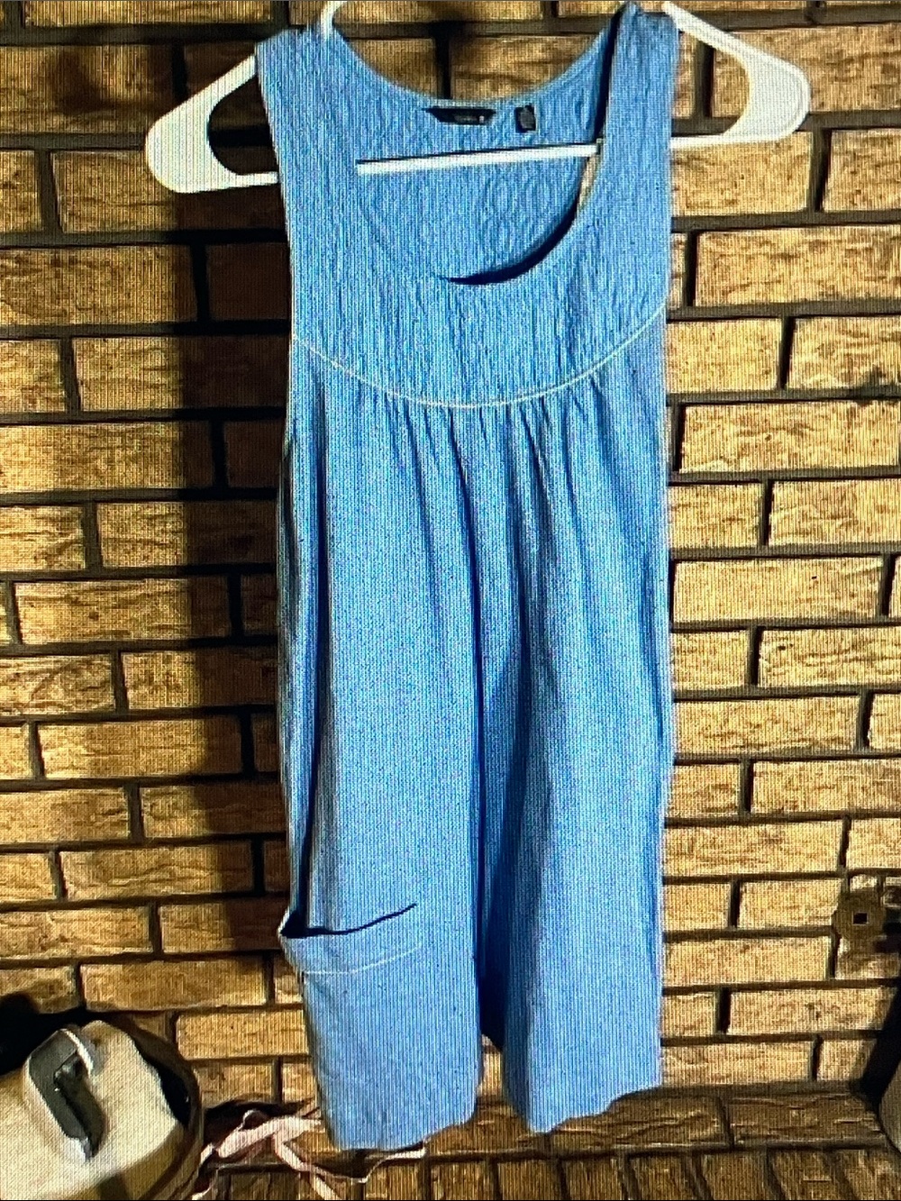 Free People Light Blue Sleeveless Wide-Leg Jumpsuit